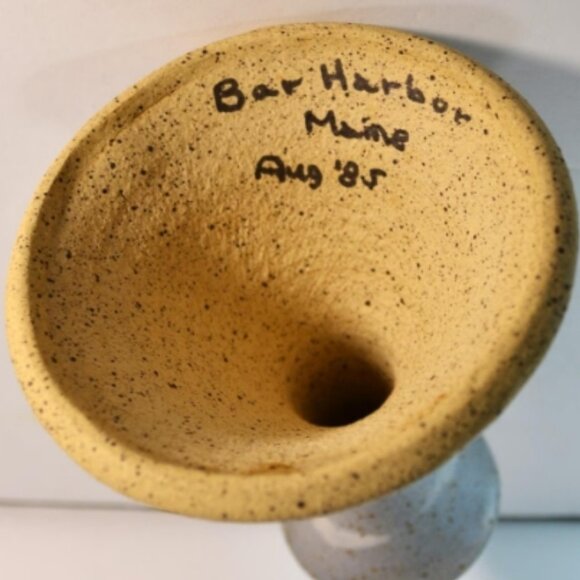 Vintage GK Pottery Clouded Sky Candle Holders Set Of 2 Bar Harbor Maine - Picture 4 of 5